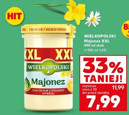 Majonez XXL zjaj od kur z wolnego wybiegu promocja w Kaufland