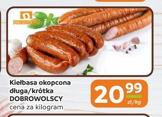 Kiełbasa okopcona krótka Dobrowolscy promocja w Społem Częstochowa