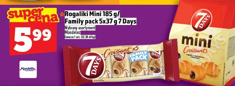 Rogaliki mini 185g/family pack 5x37g 7 Days promocja w TOPAZ