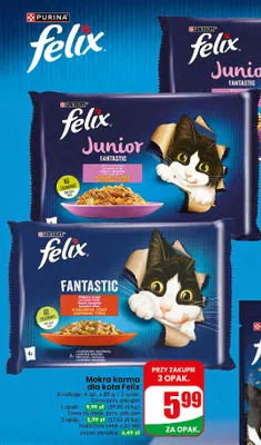 Mokra karma dla kota Purina Felix Junior Fantastic promocja w Dino