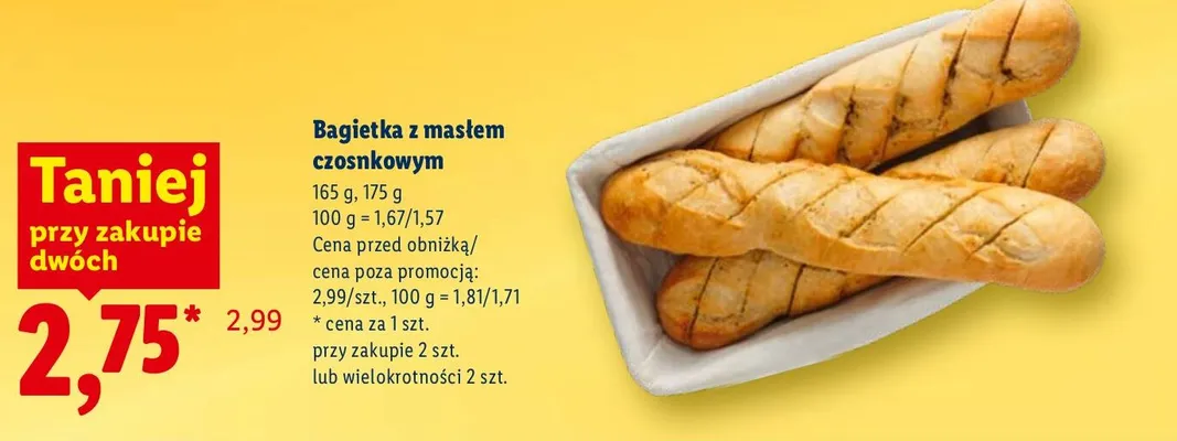 Bagietka z masłem czosnkowym promocja w Lidl