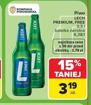 Piwo bezalkoholowe Lech Free promocja w Carrefour