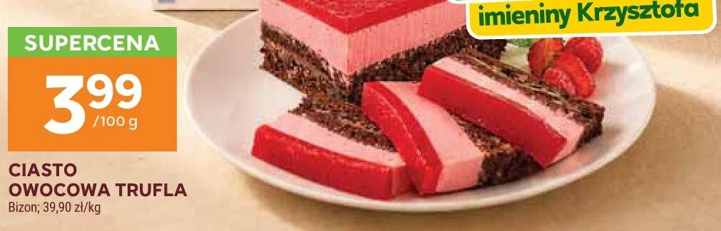 Ciasto owocowa trufla Bizon promocja w Stokrotka