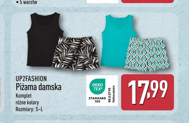 Piżama damska UP2FASHION promocja w Aldi