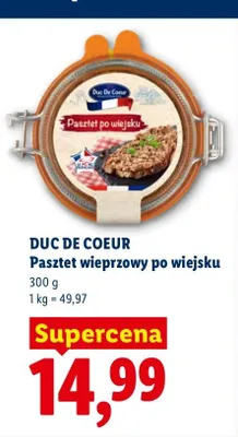 Pasztet wieprzowy po wiejsku Duc De Coeur promocja w Lidl