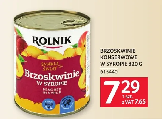 Brzoskwinie w syropie Rolnik promocja w Selgros