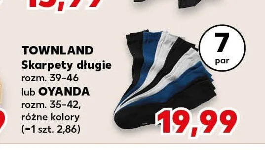 Skarpety długie Oyanda 7-pak promocja w Kaufland