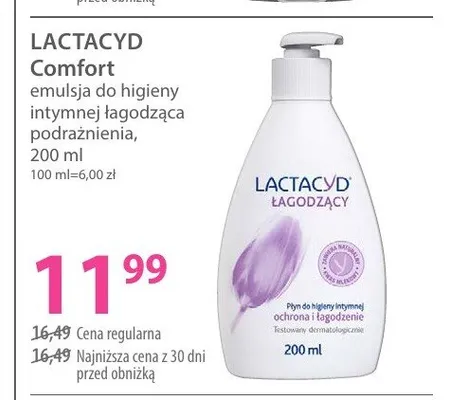 Emulsja do higieny intymnej Lactacyd Comfort promocja w Hebe