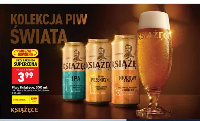 Piwo Książęce Złote Pszeniczne promocja w Biedronka