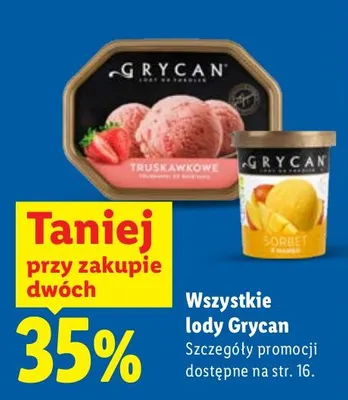 Lody sorbet z mango Grycan promocja w Lidl