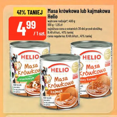 Masa krówkowa o smaku orzechowym Helio promocja w POLOmarket