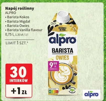 Napój roślinny Barista Owies promocja w Intermarche