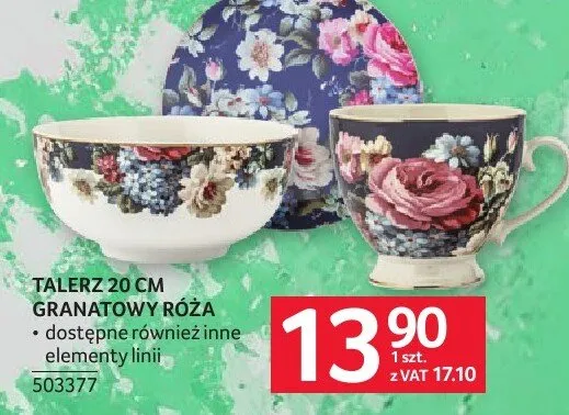 Talerz 20 cm granatowy róża promocja w Selgros