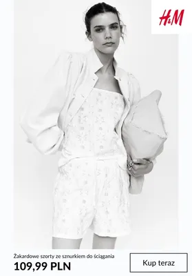 Szorty żakardowe ze sznurkiem do ściągania H&M promocja w H&M