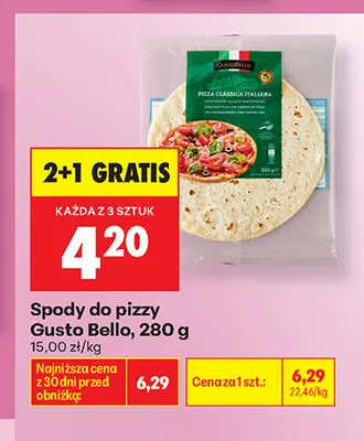 Spody do pizzy Gusto Bello promocja w Biedronka