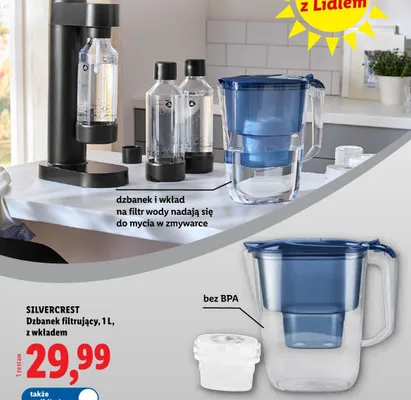 Dzbanek filtrujący Silvercrest 1 l z wkładem bez BPA promocja w Lidl