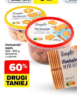 Herbatniki mieszanka dekorowana cukrem Simply promocja w Carrefour Market