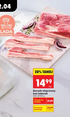 Boczek wieprzowy bez żeberek promocja w Biedronka