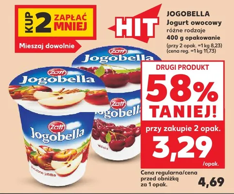 Jogurt owocowy Jogobella pieczone jabłko Zott promocja w Kaufland