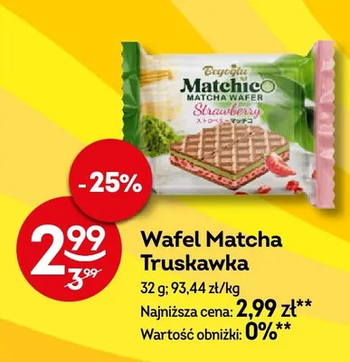 Wafel Matcha truskawka promocja w Żabka