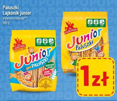 Paluszki Lajkonik Junior delikatny smak promocja w POLOmarket