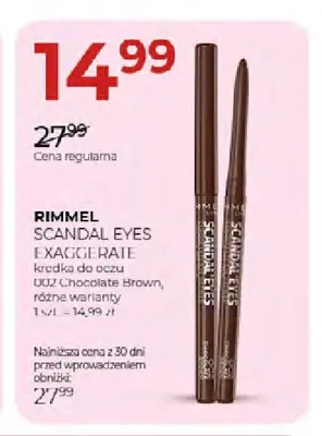 Kredka do oczu Scandal Eyes Exaggerate 002 Chocolate Brown Rimmel promocja w Drogerie Jawa