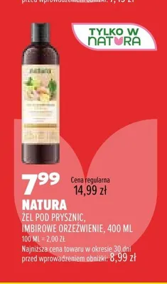 Żel pod prysznic imbirowe orzeźwienie Natura promocja w Drogerie Natura