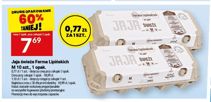 Jaja świeże Ferma Lipińskich M promocja w Twój Market