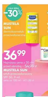 Sztyft przeciwsłoneczny Mustela Sun SPF 50 promocja w Super-Pharm