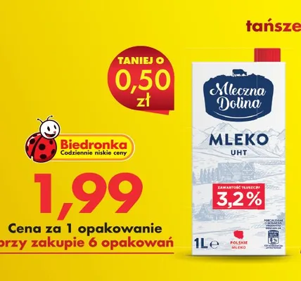 Mleko UHT 3,2% promocja w Biedronka