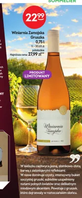 Wino białe Winiarnia Zamojska Gruszka półsłodkie promocja w Żabka