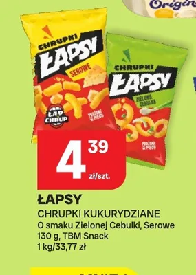 Chrupki kukurydziane Łapsy o smaku zielonej cebulki promocja w Chorten