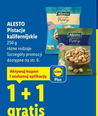 Pistacje kalifornijskie Alesto promocja w Lidl