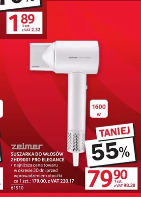 Suszarka do włosów Zelmer ZHD9001 Pro Elegance promocja w Selgros