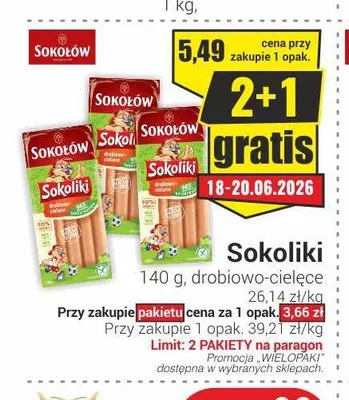 Sokoliki Sokołów drobiowo-cielęce promocja w Delikatesy Sezam