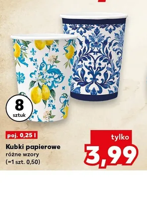 Kubki papierowe 0,25 l promocja w Kaufland