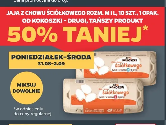 Jajka kurze z chowu ściółkowego rozm. L Od Kokoszki promocja w Netto