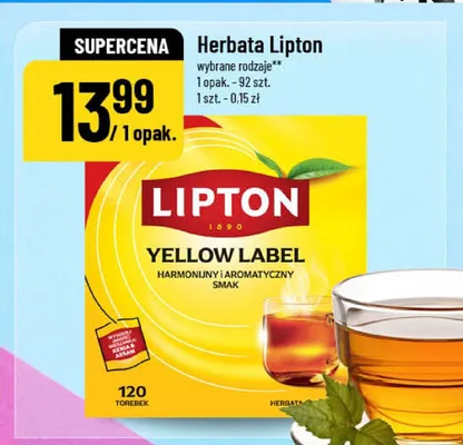 Herbata czarna Lipton Yellow Label promocja w POLOmarket