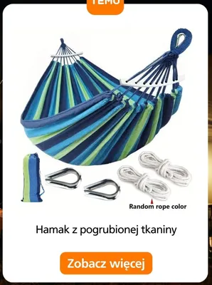 Hamak z pogrubionej tkaniny promocja w Temu