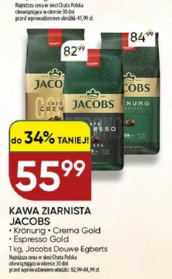 Kawa ziarnista Jacobs Espresso Gold promocja w Chata Polska