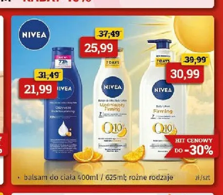 Balsam do ciała Nivea Q10 ujędrniający promocja w Drogeria Kosmyk