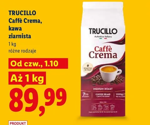 Kawa ziarnista Caffè Crema Trucillo promocja w Lidl