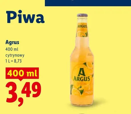 Piwo Argus cytrynowy promocja w Lidl