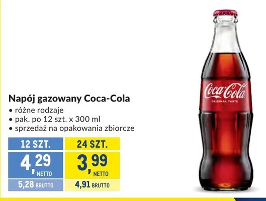 Napój gazowany Coca-Cola różne rodzaje promocja w Makro