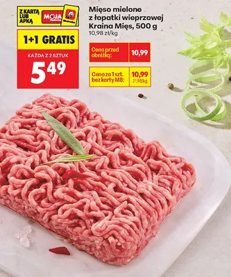 Mięso mielone z łopatki wieprzowej Mięsne specjały zawsze świeże promocja w Biedronka