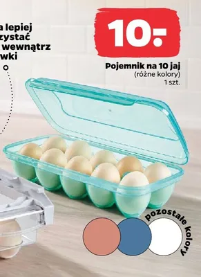 Pojemnik na 10 jaj różne kolory promocja w Netto