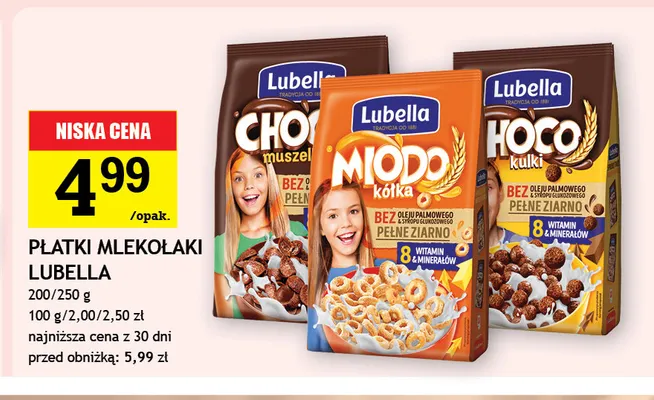 Płatki Mlekołaki Miodokółka Lubella promocja w Gram Market
