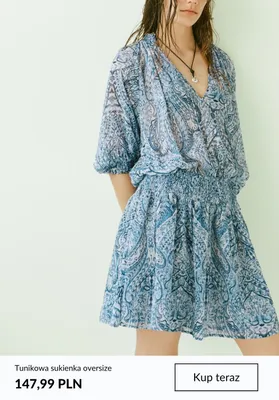 Sukienka tunikowa oversize promocja w H&M