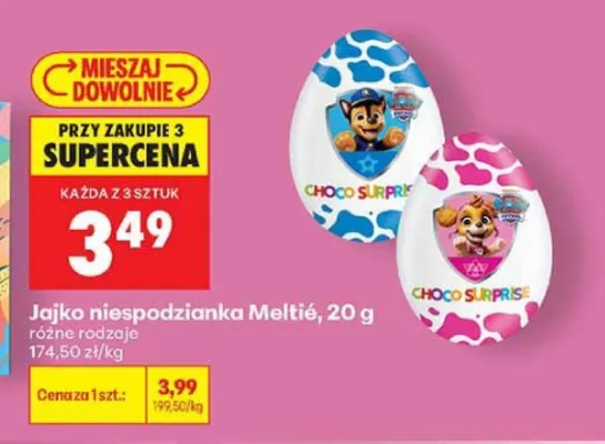 Jajko niespodzianka Meltié promocja w Biedronka