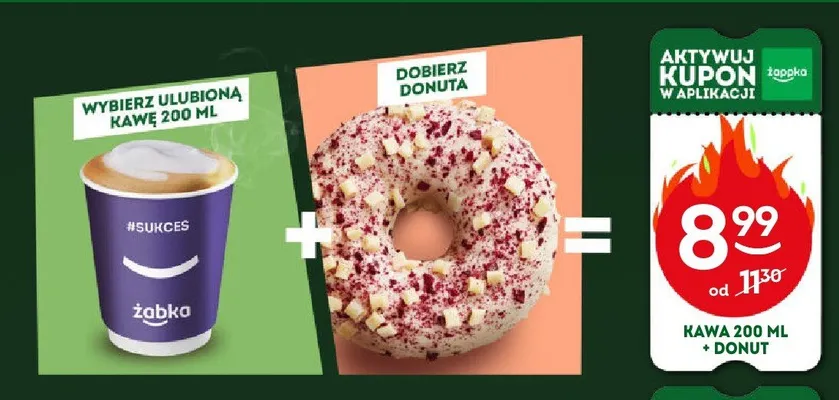 Zestaw kawa 200 ml + donut promocja w Żabka